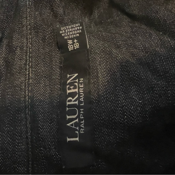 Ralph Lauren Women's Denim Short Sleeve Shirtdress Black Size 18W - Picture 2 of 7